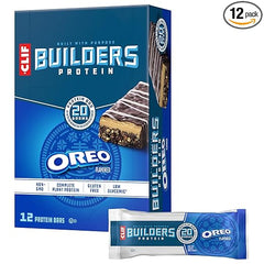 CLIF BUILDERS Protein Bars - OREO - Flavored - 20g Plant Based Protein - Gluten Free - Non - GMO - Low Glycemic - No Artificial Sweeteners - 2.4 oz. (12 Pack) - Showlu Well Nation Store