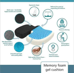 Coccyx Pillow Memory Foam Travel Seat Cushion for Tailbone Pain Back Support Chair Bench Protect Healthy Sitting Pad - Showlu Well Nation Store