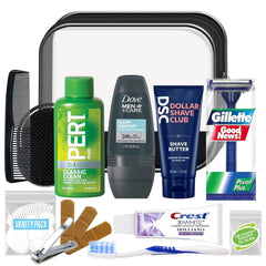 Convenience Kits International Men’s Super Deluxe, 16 - Piece Kit with Travel Size TSA Compliant Essentials in Reusable Zippered Toiletry Bag - Showlu Well Nation Store