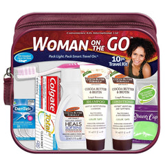Convenience Kits International Women's Multicultural 10 PC Grooming/Hygiene Travel Kit Featuring: Palmer's Travel - Size Hair & Body Products, Beige, (23AZ) - Showlu Well Nation Store
