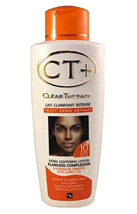 CT+ Clear Therapy Extra Lightening Lotion with Carrot Oil 250ml for flawless, radiant skin and uneven tone correction