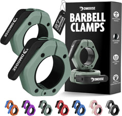 DMoose Fitness Barbell Clips 2" (Pair) - Quick Release Olympic Barbell Clamps with Anti Slip TPR Lining - Barbell Collars for Secure Weightlifting & Powerlifting - Weight Clips for Bars at Home or Gym - Showlu Well Nation Store