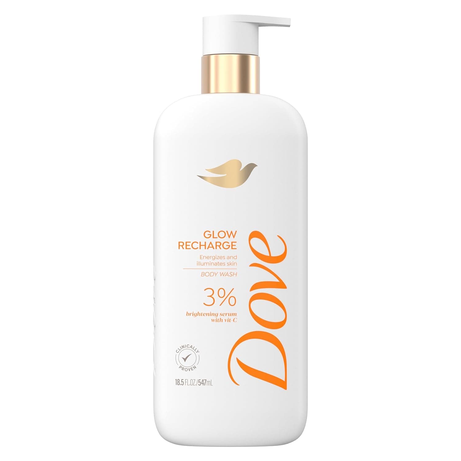 Dove Exfoliating Body Wash Glow Recharge Energizes & illuminates skin 3% brightening serum with vitamin C 18.5 oz - Showlu Wellness Nation Store