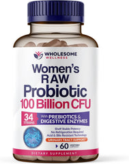 Dr. Formulated Raw Probiotics For Women 100 Billion CFUs With Prebiotics, Digestive Enzymes, Approved Women's Probiotic For Adults, Shelf Stable Probiotic Supplement Capsules - Showlu Wellness Nation Store