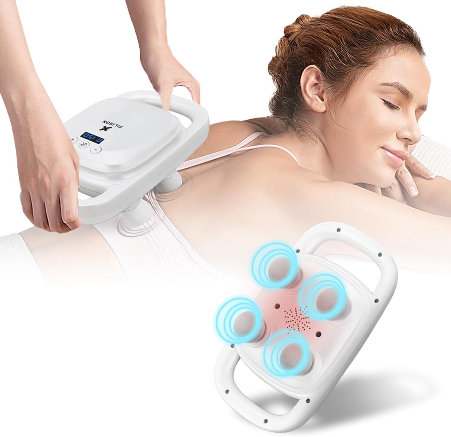 EILISON Massage Gun, Massage Gun Deep Tissue 4 Heads, Muscle Gun for Back, Shoulder, Neck, Body Massage Gifts for Men & Women, Muscle Tissue Therapy for Pain Relief Long Last Battery 5000RPM (White) - Showlu Well Nation Store