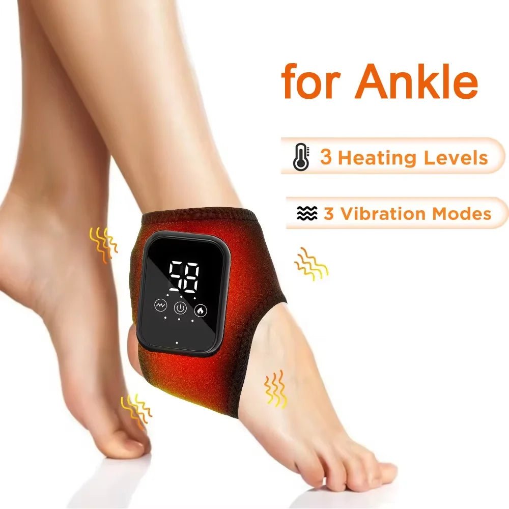 Electric Ankle Protector Ankle & Wrist Massager Foot Brace Hot Compress Vibration Ankle Support Guard Band Muscle Relaxation - Showlu Well Nation Store