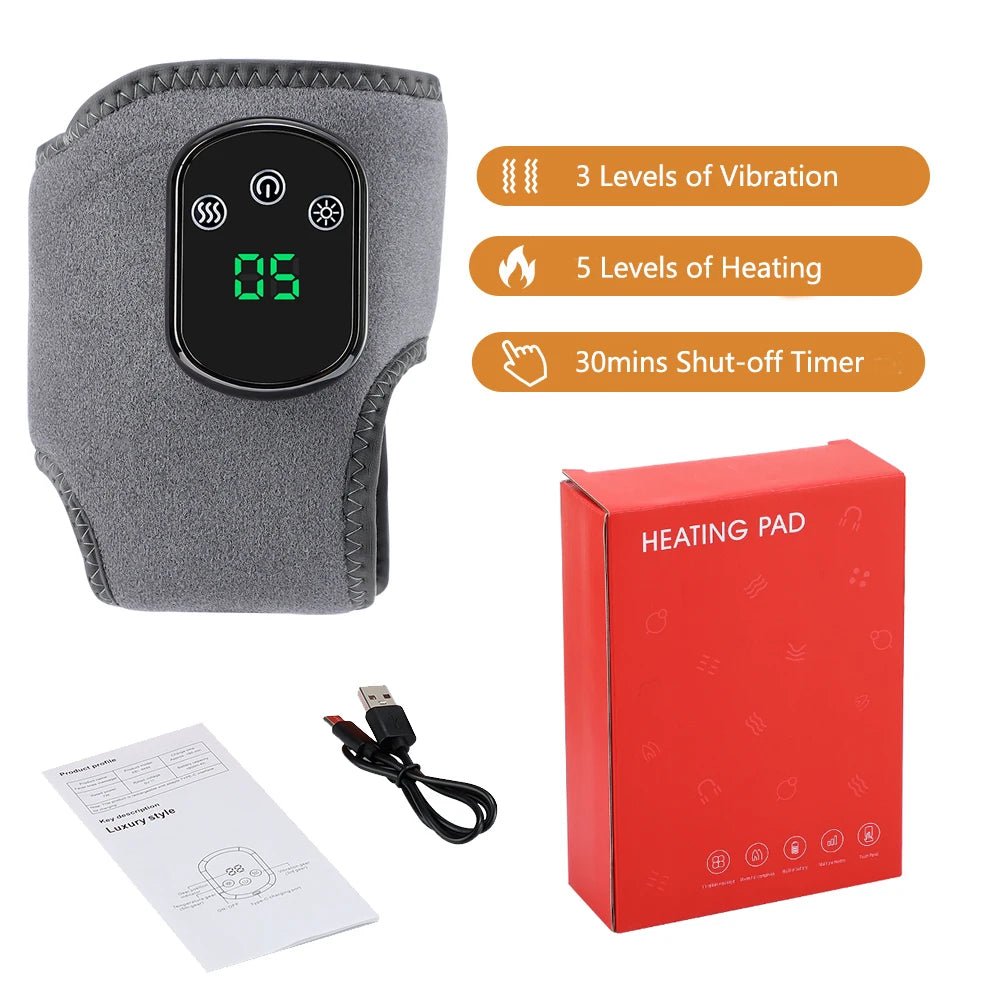 Electric Heat And Vibration Ankle Massager Infrared Hot Compress Therapy Ankle Massage Heated Wrap Support Brace Foot Protector - Showlu Well Nation Store