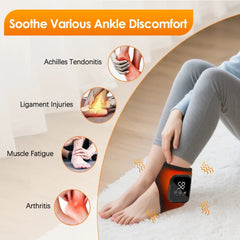 Electric Heat And Vibration Ankle Massager Infrared Hot Compress Therapy Ankle Massage Heated Wrap Support Brace Foot Protector - Showlu Well Nation Store