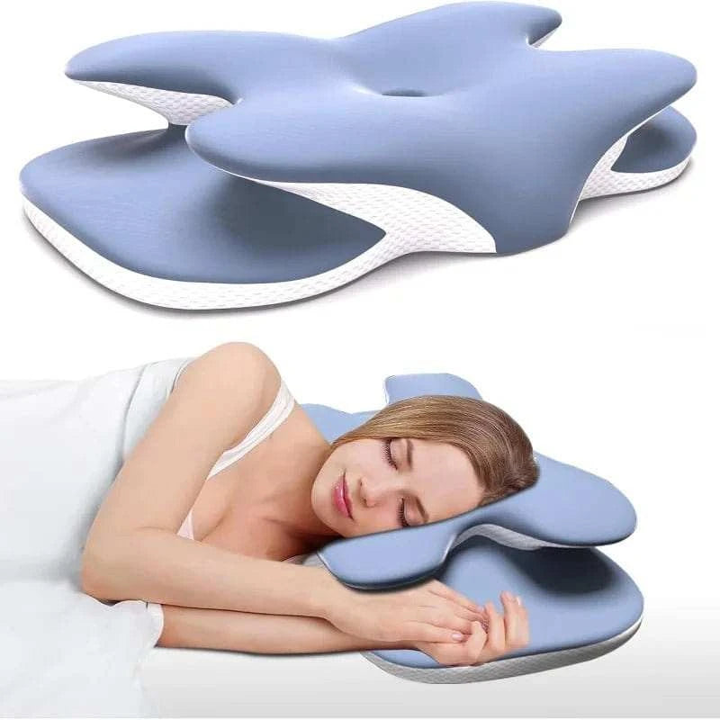 Ergonomic Cervical Pillow Memory Foam Pillow Neck Pain Relief Comes With Ice Silk Pillowcase Adjustable For Back Side Sleepers - Showlu Well Nation Store