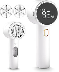 Fabric Shaver, Lint Remover Rechargeable, Electric Portable Sweater Defuzzer with 3 Speeds, 6 Leaf Blades, Digital LED Display to Remove Pilling for Clothes, Furniture, Sweater, Couch, Blanket - Showlu Well Nation Store