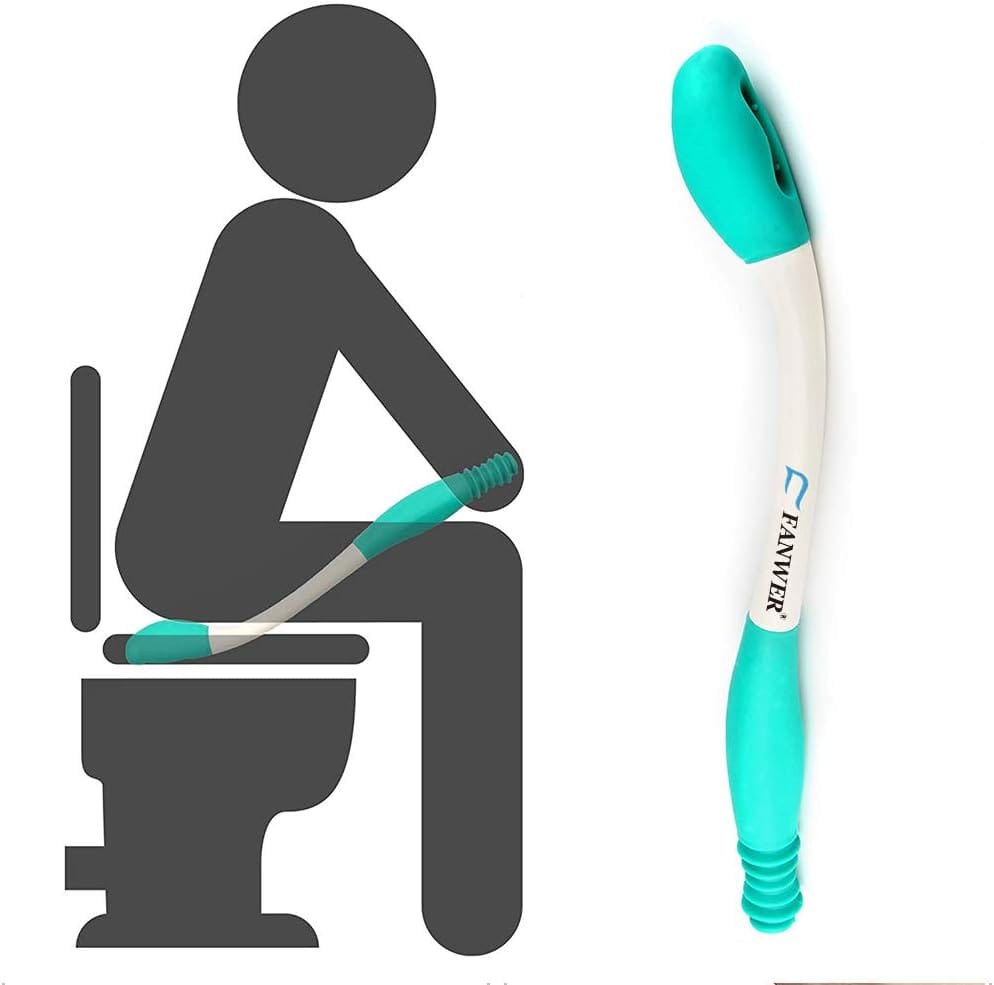 Fanwer Toilet Aids Tools,Long Reach Comfort Wipe,Extends Your Reach Over 15" Grips Toilet Paper or Pre - Moistened Wipes - Showlu Well Nation Store