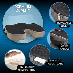 For Tailbone Sciatica back Pain relief Comfort Office Chair Car Seat Cushion Non - Slip Orthopedic Memory Foam Coccyx Cushion - Showlu Wellness Nation Store