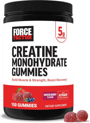 Force Factor Creatine Monohydrate Gummies, 5g Dose for Men & Women to Support Muscle, Strength, Recovery, Cognitive Health & Memory, Mixed Berry, 150 Gummies - Showlu Well Nation Store