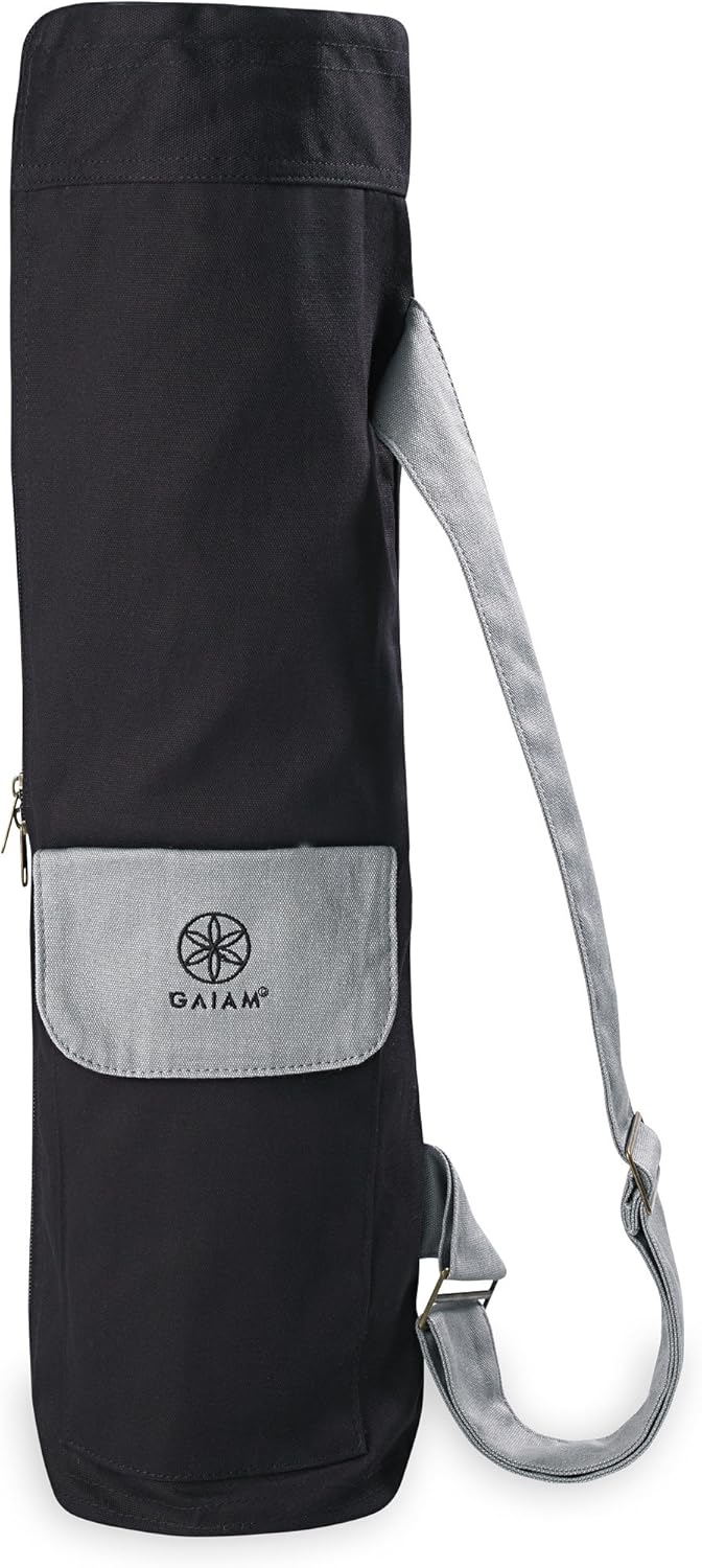 Gaiam Cargo Yoga Mat Bag, Full - Zipper Yoga Mat Carrier with Adjustable Strap, Front & Exterior Phone Pocket with Earbuds Slit, Stylish & Functional Fitness Mat Holder for Women & Men - Showlu Well Nation Store