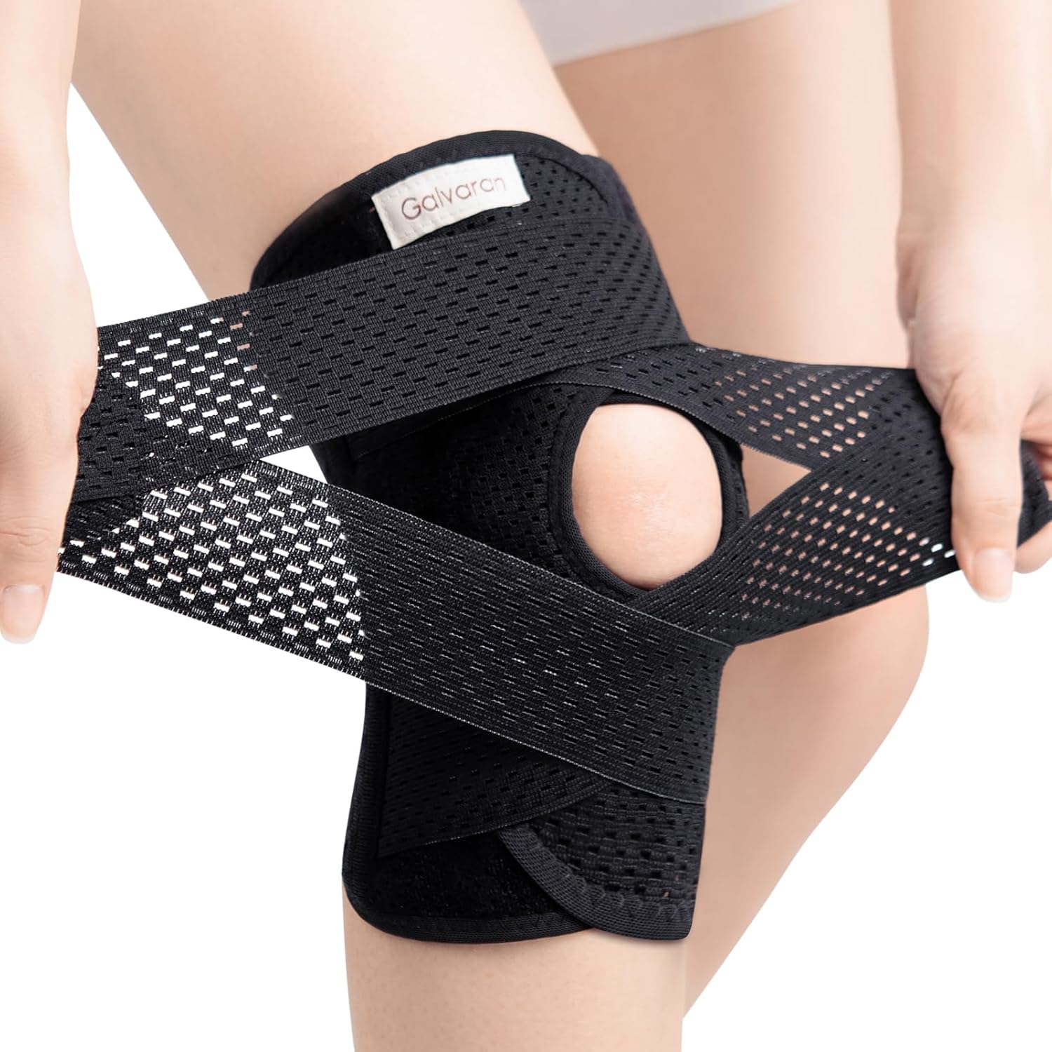 Galvaran Knee Brace with Side Stabilizers for Meniscal Tear Knee Pain ACL MCL Arthritis Injuries Recovery, Breathable Adjustable Knee Support for Men and Women - Showlu Well Nation Store