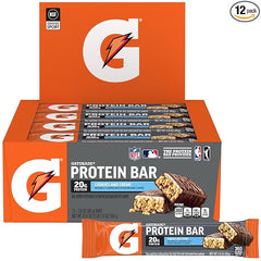 Gatorade Whey Protein Bars, Cookies & Crème, 2.8 oz bars (Pack of 12, 20g of protein per bar) - Showlu Well Nation Store