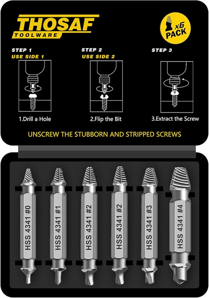 Gifts for Men,Damaged Screw Extractor Set - Christmas Stocking Stuffers for Men Adults Him,Mens Gifts for Dad,Husband,Stripped Screws Nuts & Bolts Drill Bit Tools for Easy Removal of Rusty Broken Screw - Showlu Well Nation Store