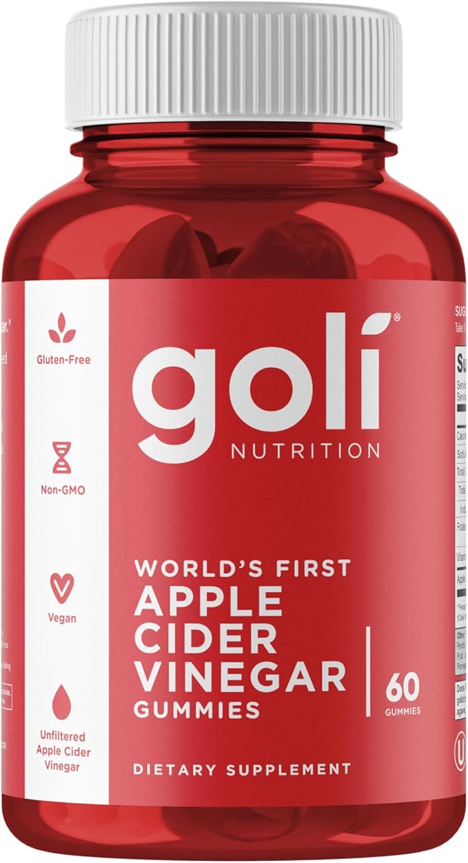 Goli Apple Cider Vinegar Gummy Vitamins - 60 Count - Vitamin B12, Gelatin - Free, Gluten - Free, Vegan & Non - GMO - Showlu Well Nation Store