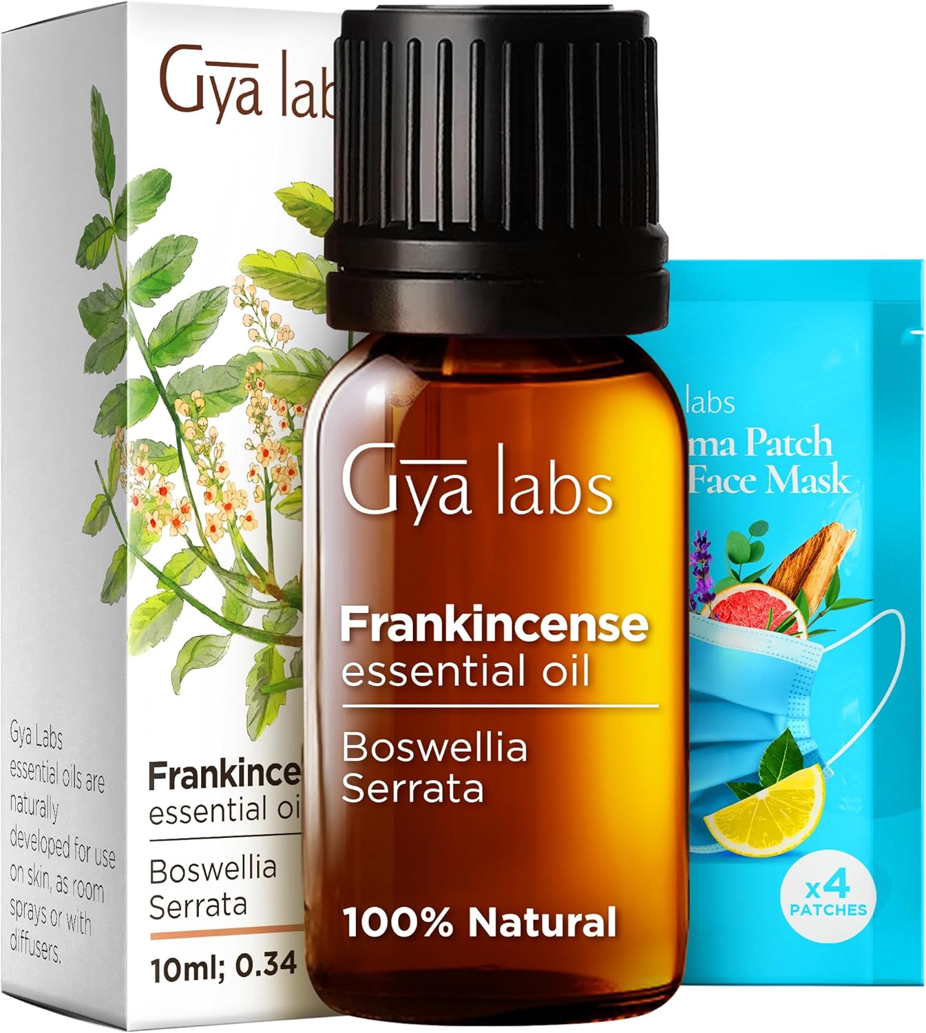 Gya Labs Frankincense Essential Oil - 100% Pure Natural Frankincense Oil for Face Skin Body Massages & Candle Making - Premium Grade for Wellness & Comfort - Woody Balsamic & Calming Scent (0.34 Fl Oz) - Showlu Well Nation Store