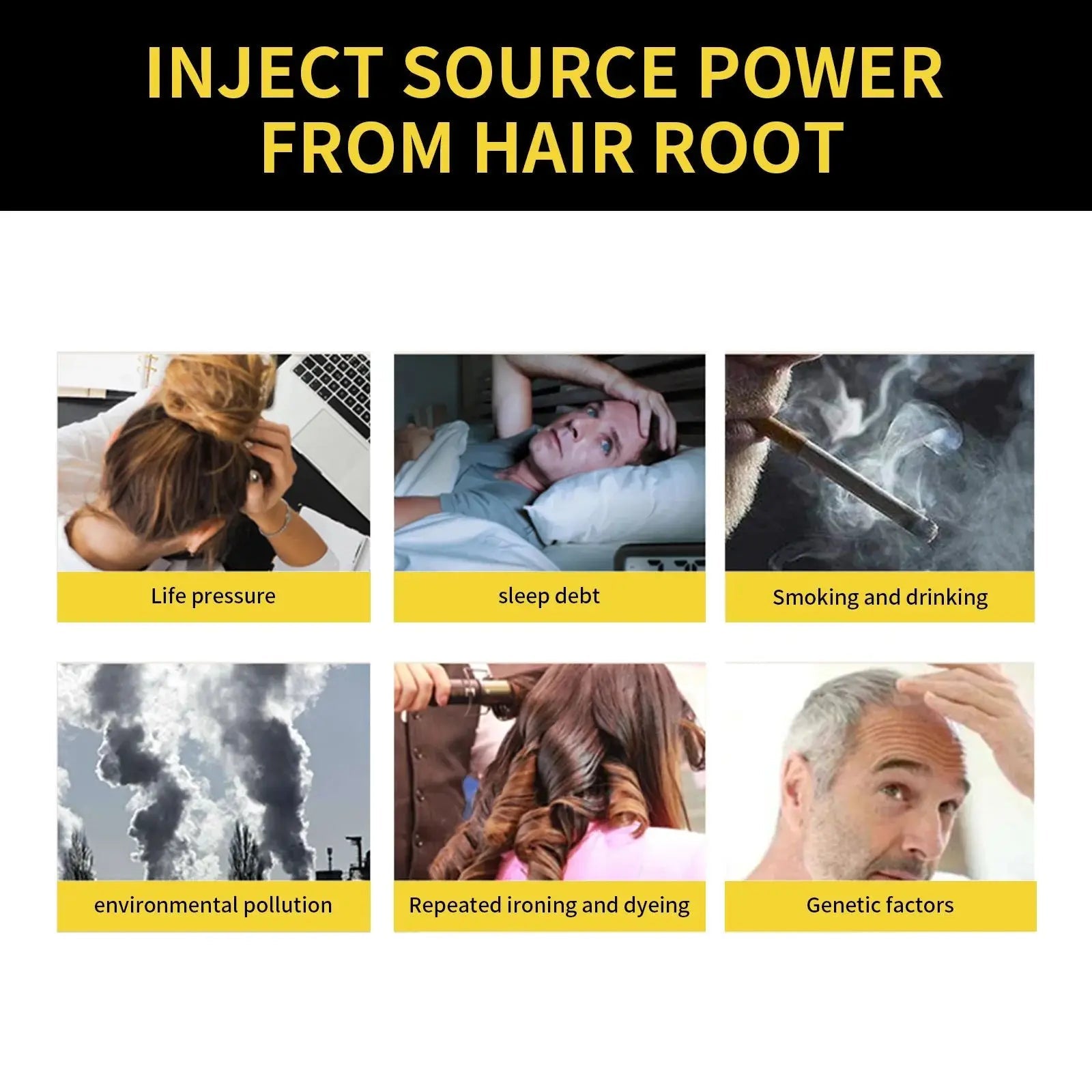 Hair Color Dye Shampoo Gray White Cover Natural Fast Dye Repair Dry Damaged Cleaning Nourishing Roots Restore Black Hair Shampoo - Showlu Well Nation Store