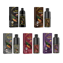 Hair Dyeing Shampoo 3 - in - 1 Rapid Hair Dyeing Repair Dry Cleaning Nourishing Hair Roots Restoration Hair Coloring Black Shampoo - Showlu Well Nation Store