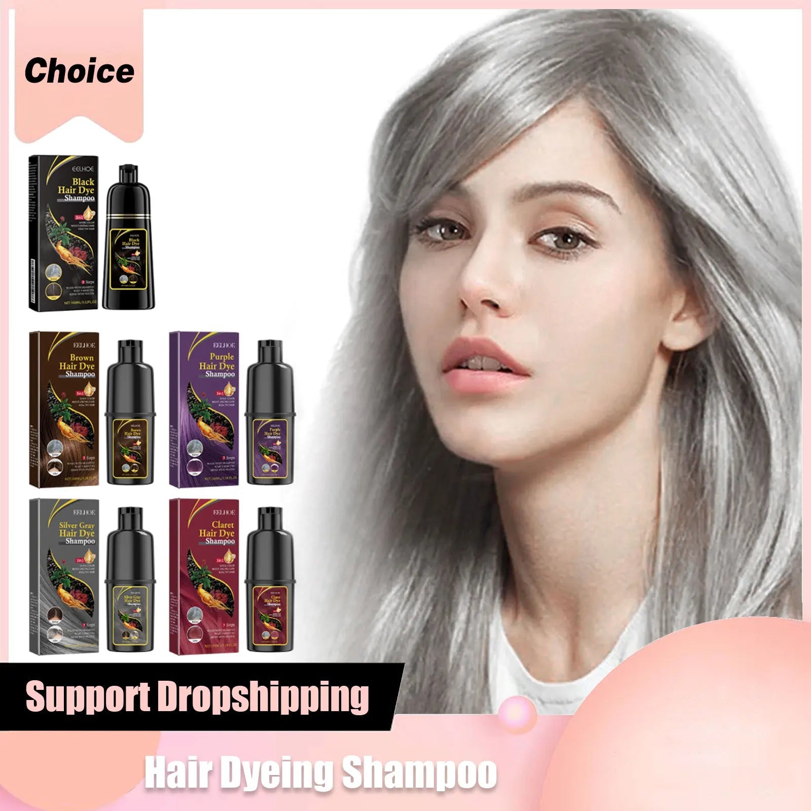 Hair Dyeing Shampoo 3 - in - 1 Rapid Hair Dyeing Repair Dry Cleaning Nourishing Hair Roots Restoration Hair Coloring Black Shampoo - Showlu Well Nation Store