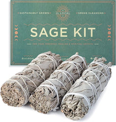 Handcrafted 4 Inch White Sage Sticks - Fresh, Natural California Sage Smudge Sticks with Instructions & Blessings - Wand Sage for Cleansing House Negative Energy & Other Smudging Rituals - Showlu Well Nation Store
