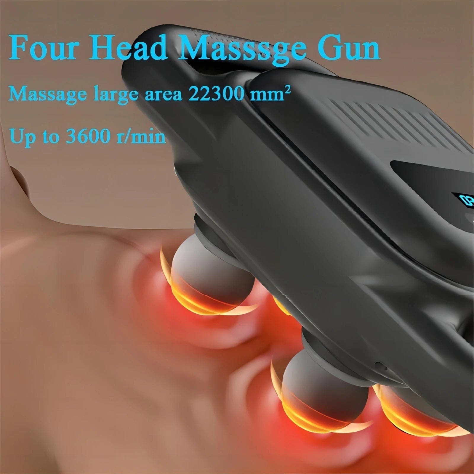 Handheld Four Heads Massage Gun Deep Tissue Percussion Back Massager Gun for Athletes Muscle Fascial Gun for Pain Relief in Body - Showlu Wellness Nation Store