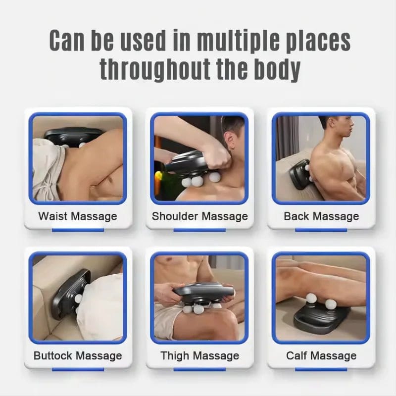 Handheld Four Heads Massage Gun Deep Tissue Percussion Back Massager Gun for Athletes Muscle Fascial Gun for Pain Relief in Body - Showlu Wellness Nation Store