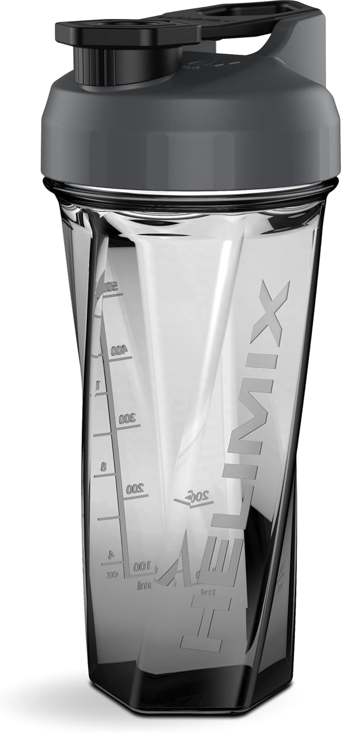HELIMIX 2.0 Vortex Blender Shaker Bottle Holds upto 28oz | No Blending Ball or Whisk | USA Made | Portable Pre Workout Whey Protein Drink Shaker Cup | Mixes Cocktails Smoothies Shakes | Top Rack Safe - Showlu Well Nation Store