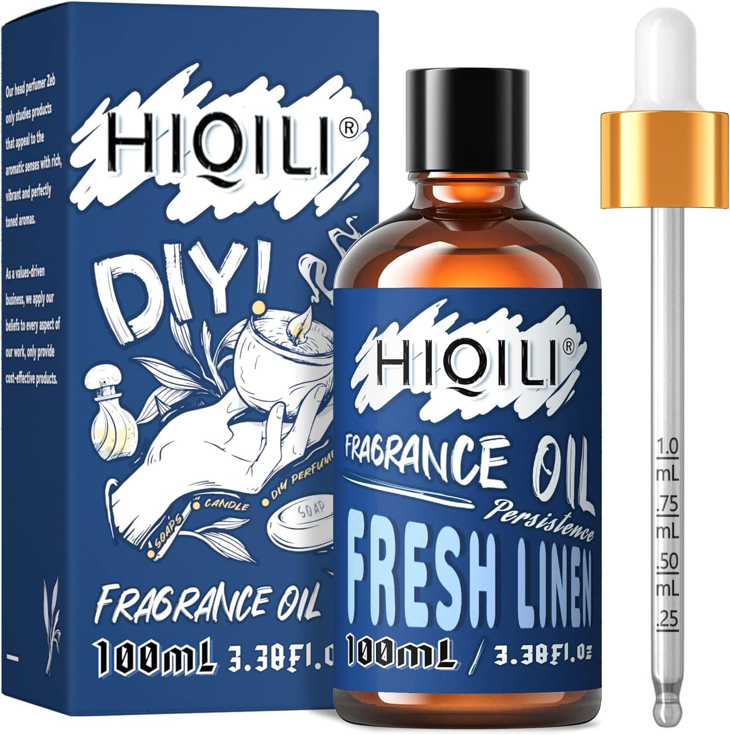 HIQILI Fresh Linen Fragrance Oil 100ml, Single Essential Oil for Diffuser Car Freshies, Clean Fresh Scent for Candle Making Soap Laundry 3.38 Fl Oz - Showlu Well Nation Store