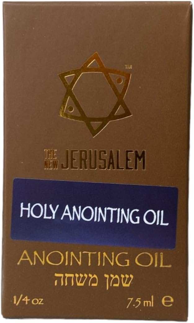 Holy Anointing Oil from Jerusalem in 7.5ml bottle with natural ingredients, handmade and blessed for religious use and wedding ceremonies