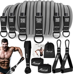 HPYGN Resistance Bands, Heavy Exercise Bands with Handles, Fitness Bands for Working Out, Workout Bands for Men, Weight Bands Set for Muscle Training, Strength, Slim, Yoga, Home Gym Equipment - Showlu Well Nation Store