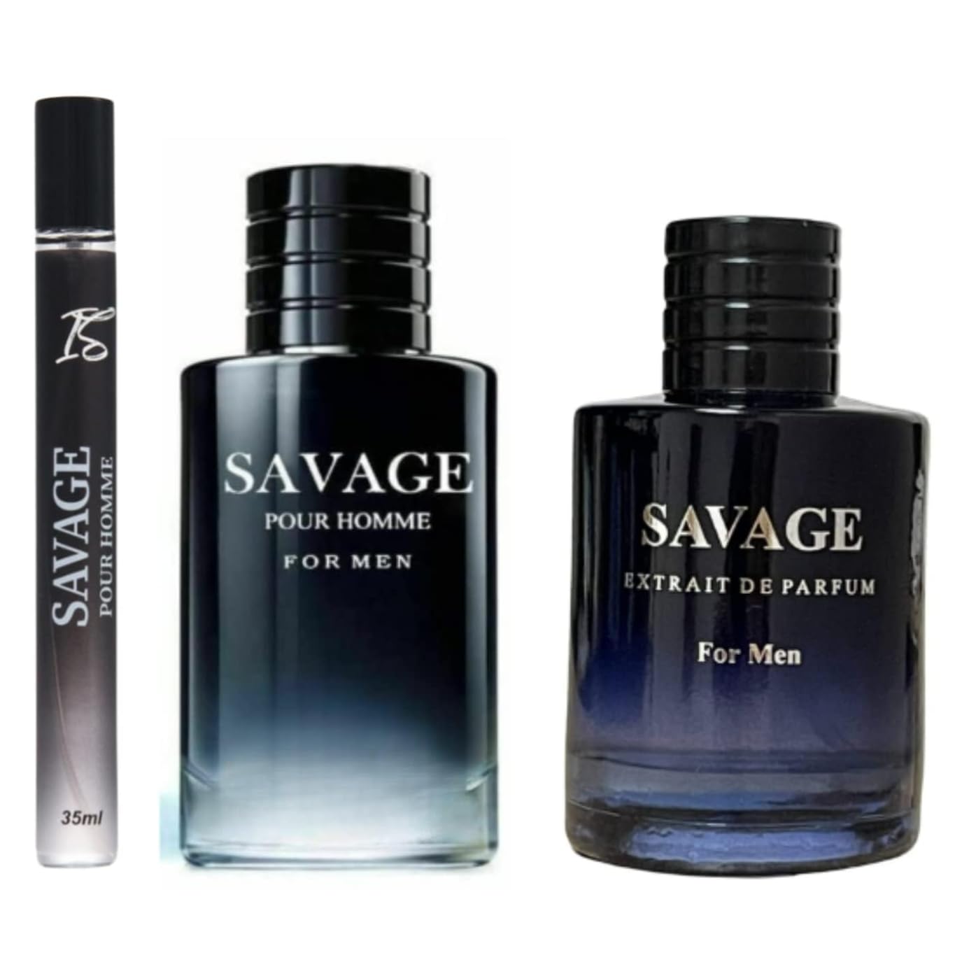 INSPIRE SCENTS Savage Extrait De Parfum Spray for Men - 3.4 Oz + Travel Spray, Warm Masculine Scent for Daily Use, Casual Men's Cologne, 3.4oz/100ml (Pack of 3) - Showlu Well Nation Store