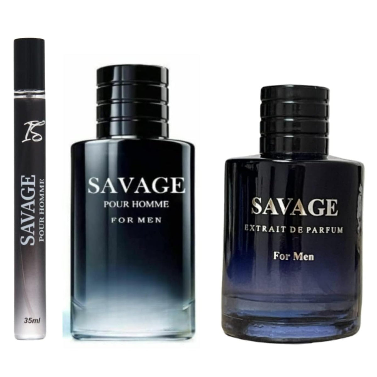 INSPIRE SCENTS Savage Extrait De Parfum Spray for Men - 3.4 Oz + Travel Spray, Warm Masculine Scent for Daily Use, Casual Men's Cologne, 3.4oz/100ml (Pack of 3) - Showlu Well Nation Store