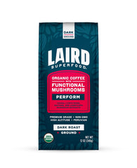 Laird Superfood Peruvian Dark Roast Coffee with Functional Mushrooms, Certified Organic Peruvian Ground Coffee Beans, Gluten - Free, Dairy - Free, Non - GMO, Paleo, Keto Friendly, 12 oz. Bag - Showlu Well Nation Store