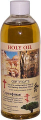 Large bottle of authentic Holy Oil from Bethlehem with certificate from Sepulcher Orthodox Greek Church, 10.14 oz anointing oil for religious use