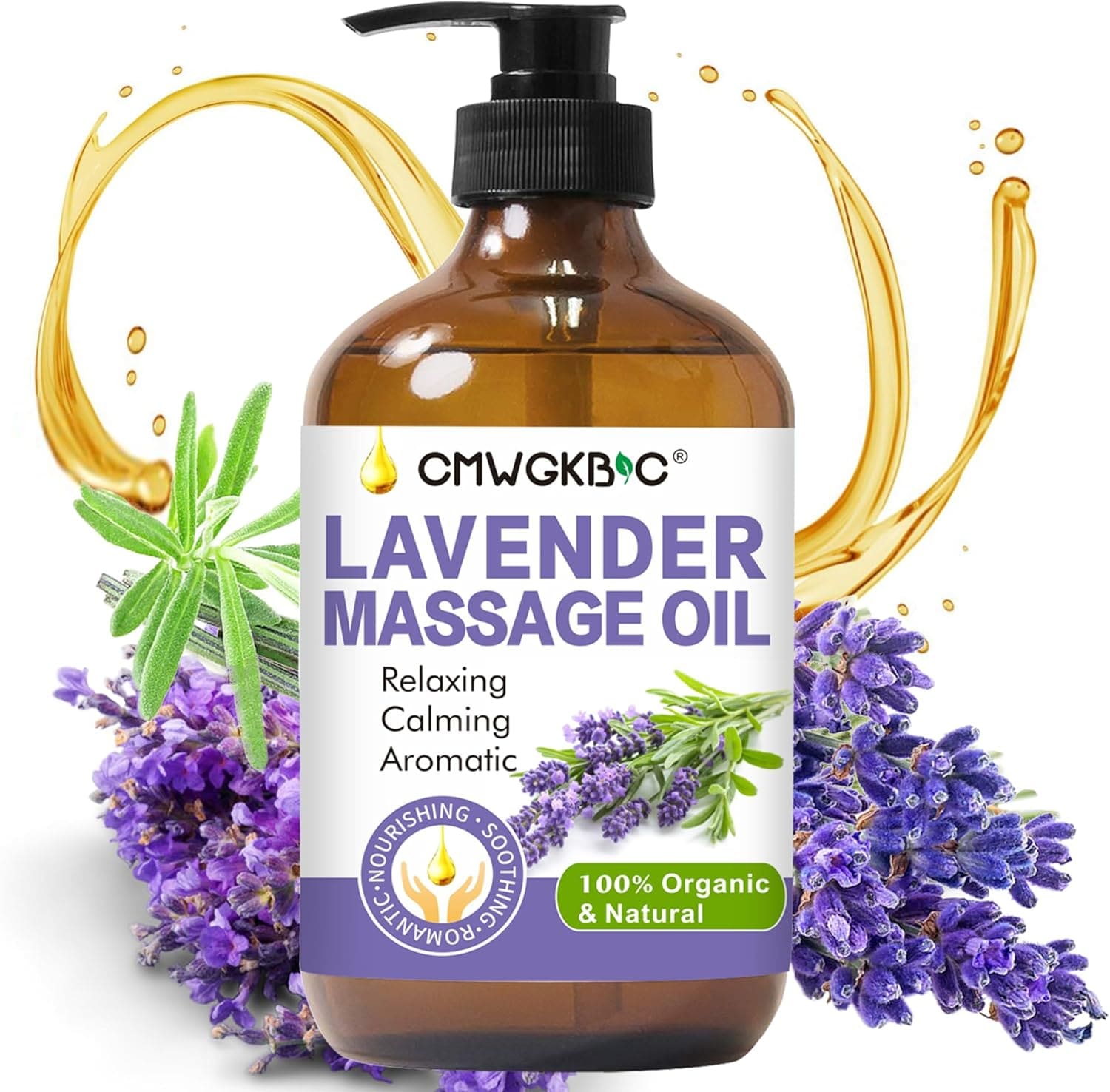 Lavender Oil Massage Oil for Massage Therapy, Massage Oils for Date Night, Lavender Essential Oil Carrier Oil, Gua Sha Relaxing Body Oil, Natural Lavender Oil for Skin Hair,Fragrance Oil for Women Men - Showlu Wellness Nation Store