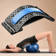 Lumbar Back Stretcher Multi - Level Adjustable Massager Waist Neck Fitness Lumbar Cervical Spine Cervical Spine Support Massager - Showlu Well Nation Store