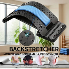 Lumbar Back Stretcher Multi - Level Adjustable Massager Waist Neck Fitness Lumbar Cervical Spine Cervical Spine Support Massager - Showlu Well Nation Store