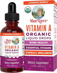 MaryRuth’s USDA Organic Vitamin A Liquid Drops | 3 Month Supply | Bone Health for Ages 14+ | Essential Vitamin | 750mcg per Serving | Sugar Free | Vegan | Non - GMO | Gluten Free | 1oz - Showlu Well Nation Store