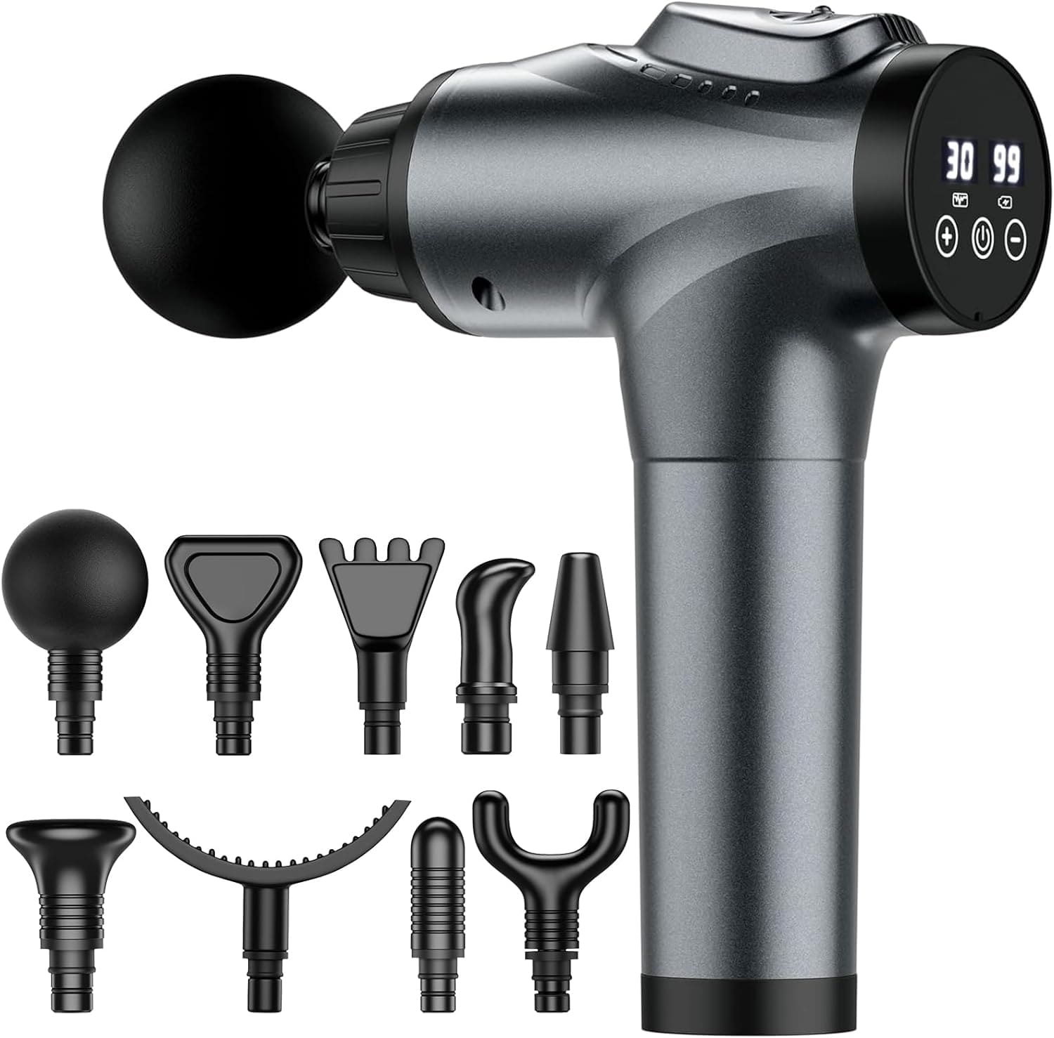 Massage Gun, Muscle Massage Gun for Athletes Handheld Electric Deep Tissue Back Massager, Percussion Massage Device for Pain Relief with 30 Speed Levels 9 Heads,Father's Day Gifts - Showlu Well Nation Store