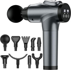 Massage Gun, Muscle Massage Gun for Athletes Handheld Electric Deep Tissue Back Massager, Percussion Massage Device for Pain Relief with 30 Speed Levels 9 Heads,Father's Day Gifts - Showlu Well Nation Store