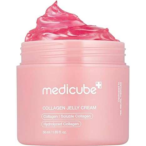 Medicube Collagen Jelly Cream - Niacinamide & Freeze - Dried Hydrolyzed Collagen - Boosts skin's barrier hydration and gives 24h Glow & Lifted Look - Korean skincare (1.69 Fl Oz (Pack of 1)) - Showlu Well Nation Store