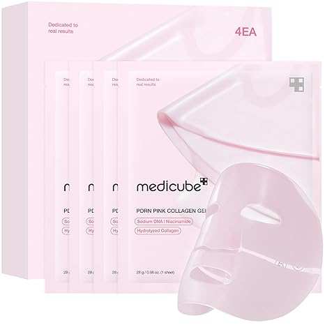 medicube Salmon DNA PDRN pink collagen jelly gel mask | overnight face mask for glass glow skin - elasticity, hydrating, firming and moisturizing | korean skincare, 28g, 4ea - Showlu Well Nation Store