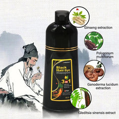 Meidu 3 In 1 Instant Coloring Shampoo Natural Black Color for Men Women Hair Dye Herbal Brown Purple Hair Dye Hair Dye Shampoo - Showlu Well Nation Store