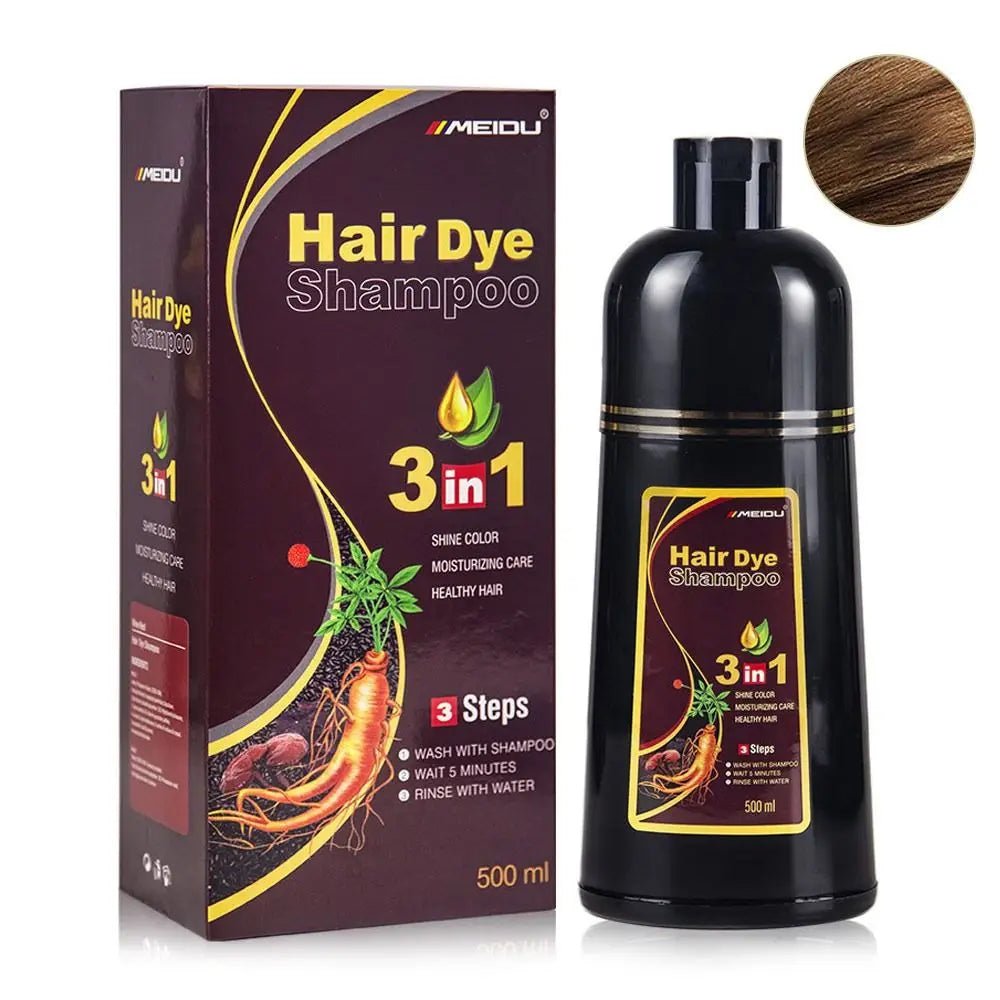 Meidu 3 In 1 Instant Coloring Shampoo Natural Black Color for Men Women Hair Dye Herbal Brown Purple Hair Dye Hair Dye Shampoo - Showlu Well Nation Store