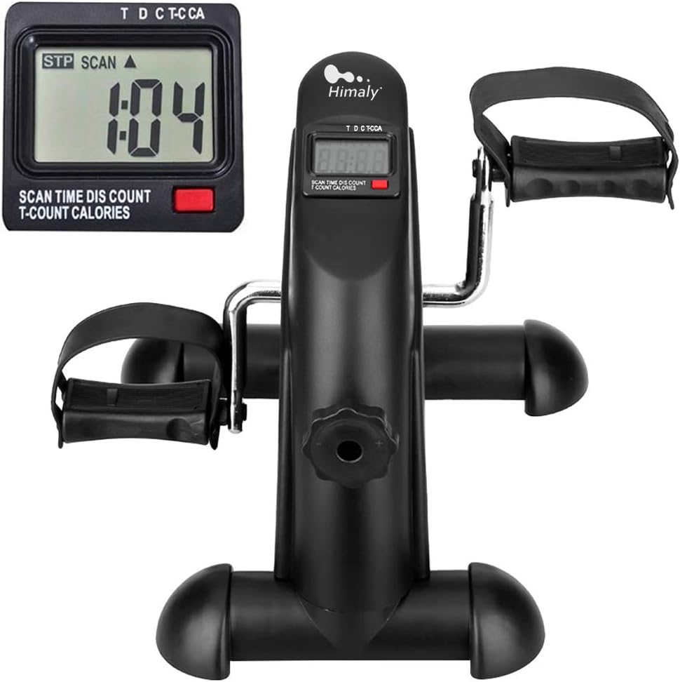 Mini Exercise Bike, himaly Under Desk Bike Pedal Exerciser Portable Foot Cycle Arm & Leg Peddler Machine with LCD Screen Displays - Showlu Well Nation Store