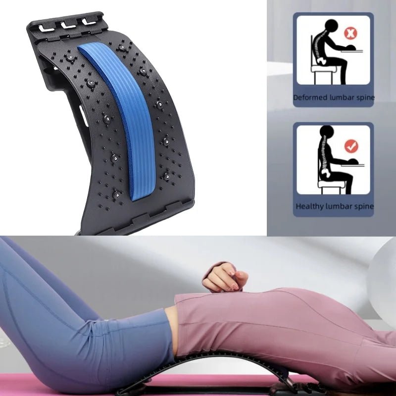 Multi - angle Massager Auxiliary Correction Relieve Lumbar Spine Pain Support Stretch Massage Lumbar Traction To Relieve Pain - Showlu Well Nation Store