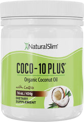 NaturalSlim Coco-10 Plus organic coconut oil with CoQ10 dietary supplement for energy and metabolism boost